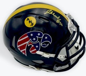 Jeremy Hecklinski autograph, Jeremy Hecklinski signed, Iowa Hawkeyes memorabilia, ANF mini helmet, America Needs Farmers helmet, Stars and Stripes helmet, signed mini helmet, BAS authenticated, quarterback autograph, Big Ten football memorabilia, college football memorabilia, Hawkeyes collectible, patriotic helmet display, mini helmet collectible, Iowa football autograph