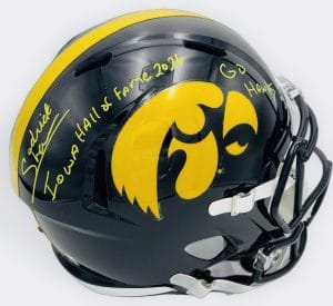 Sedrick Shaw autograph, Sedrick Shaw signed, Iowa Hawkeyes memorabilia, signed full size helmet, Iowa collectible, BAS authenticated, replica helmet autograph, Iowa football memorabilia, Big Ten football memorabilia, college football memorabilia, Hawkeyes collectible, Iowa all-time rusher, running back autograph, full size helmet display, Iowa Hall of Fame autograph