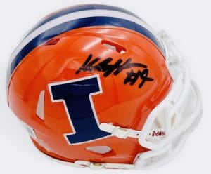 Katin Houser autograph, Katin Houser signed, Illinois Fighting Illini memorabilia, Big Ten memorabilia, signed mini helmet, Illinois collectible, BAS authenticated, autographed mini helmet, quarterback autograph, Big Ten football memorabilia, college football memorabilia, Illini collectible, mini helmet display, Illinois football autograph, Fighting Illini quarterback