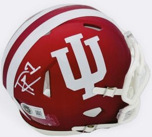 Turbo Richard autograph, Turbo Richard signed, Indiana Hoosiers memorabilia, national champion memorabilia, signed mini helmet, Indiana collectible, BAS authenticated, autographed mini helmet, running back autograph, Big Ten football memorabilia, college football memorabilia, Hoosiers collectible, mini helmet display, Indiana football autograph, Hoosiers running back
