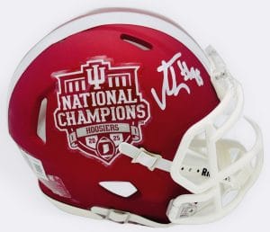 Tyrique Tucker autograph, Tyrique Tucker signed, Indiana Hoosiers memorabilia, national champion memorabilia, signed mini helmet, Indiana collectible, BAS authenticated, autographed mini helmet, defensive tackle autograph, Big Ten football memorabilia, college football memorabilia, Hoosiers collectible, mini helmet display, All-America autograph, Indiana football autograph