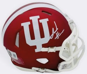 Josh Hoover autograph, Josh Hoover signed, Indiana Hoosiers memorabilia, national champion memorabilia, signed mini helmet, Indiana collectible, BAS authenticated, autographed mini helmet, quarterback autograph, Big Ten football memorabilia, college football memorabilia, Hoosiers collectible, mini helmet display, TCU transfer autograph, Indiana football autograph