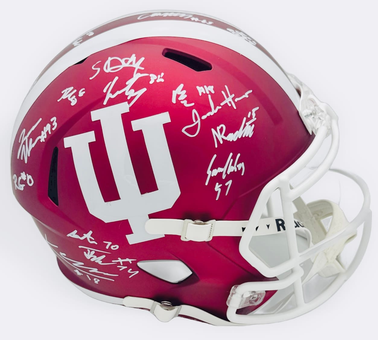 Indiana Hoosiers team signed helmet, Charlie Becker autograph, Josh Hoover autograph, 2026 Indiana Hoosiers memorabilia, Big Ten memorabilia, 2026 team signed helmet, BAS authenticated, Indiana Hoosiers team collectible, Big Ten football memorabilia, college football memorabilia, national champion autograph, Turbo Richard autograph, football memorabilia, Indiana football autograph, Hoosiers roster autograph
