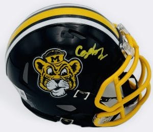 Cayden Lee autograph, Cayden Lee signed, Missouri Tigers memorabilia, Mizzou memorabilia, signed mini helmet, Missouri collectible, BAS authenticated, autographed mini helmet, wide receiver autograph, SEC football memorabilia, college football memorabilia, Mizzou collectible, mini helmet display, NCAA memorabilia, Missouri football autograph