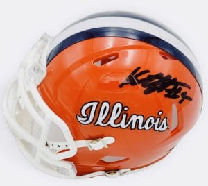 Katin Houser autograph, Katin Houser signed, Illinois Fighting Illini memorabilia, Big Ten memorabilia, signed mini helmet, Illinois collectible, BAS authenticated, autographed mini helmet, quarterback autograph, Big Ten football memorabilia, college football memorabilia, Illini collectible, mini helmet display, Illinois football autograph, Fighting Illini quarterback