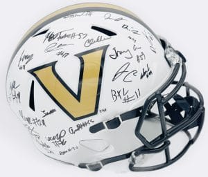 Vanderbilt Commodores team signed helmet, Jared Curtis autograph, Clark Lea autograph, 2026 Vanderbilt memorabilia, SEC football memorabilia, 2026 team signed helmet, BAS authenticated, Vanderbilt team collectible, college football memorabilia, Junior Sherrill autograph, Sedrick Alexander autograph, football memorabilia, Vanderbilt football autograph, Commodores roster autograph, five-star quarterback memorabilia