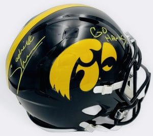 Sedrick Shaw autograph, Sedrick Shaw signed, Iowa Hawkeyes memorabilia, signed full size helmet, Iowa collectible, BAS authenticated, replica helmet autograph, Iowa football memorabilia, Big Ten football memorabilia, college football memorabilia, Hawkeyes collectible, Iowa all-time rusher, running back autograph, full size helmet display, Iowa Hall of Fame autograph