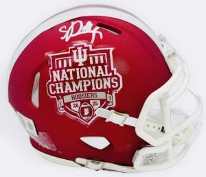 Stephen Daley autograph, Stephen Daley signed, Indiana Hoosiers memorabilia, national champion memorabilia, signed mini helmet, Indiana collectible, BAS authenticated, autographed mini helmet, defensive lineman autograph, Big Ten football memorabilia, college football memorabilia, Hoosiers collectible, mini helmet display, All-America autograph, Indiana football autograph