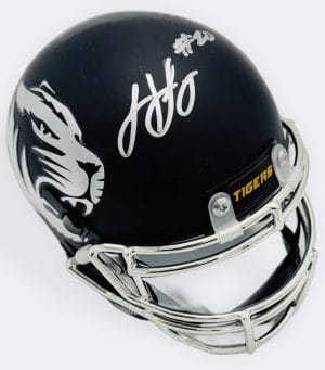 Henry Josey autograph, Henry Josey signed, Missouri Tigers memorabilia, Mizzou memorabilia, signed chrome mini helmet, Missouri collectible, BAS authenticated, autographed mini helmet, running back autograph, SEC football memorabilia, college football memorabilia, Mizzou collectible, chrome helmet display, All-Big 12 autograph, Missouri football autograph