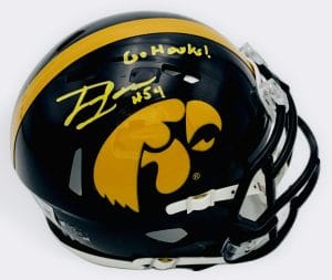 Trevor Lauck autograph, Trevor Lauck signed, Iowa Hawkeyes memorabilia, signed mini helmet, Iowa collectible, BAS authenticated, autographed mini helmet, offensive tackle autograph, Big Ten football memorabilia, college football memorabilia, Hawkeyes collectible, mini helmet display, Joe Moore Award, Iowa football autograph, offensive line autograph