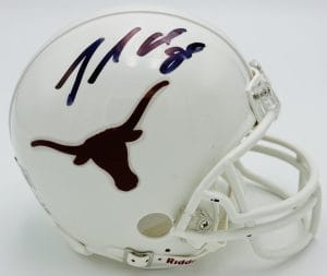Jamaal Charles autograph, Jamaal Charles signed, Texas Longhorns memorabilia, signed mini helmet, Texas collectible, BAS authenticated, autographed mini helmet, running back autograph, Big 12 football memorabilia, college football memorabilia, Longhorns collectible, mini helmet display, NCAA memorabilia, Texas football autograph, Pro Bowl running back