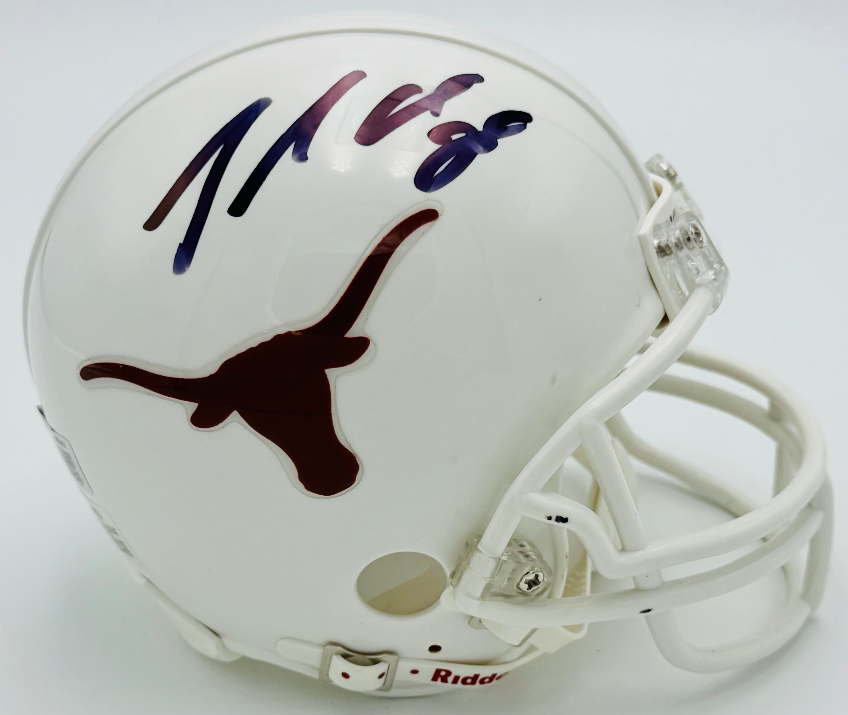 Jamaal Charles autograph, Jamaal Charles signed, Texas Longhorns memorabilia, signed mini helmet, Texas collectible, BAS authenticated, autographed mini helmet, running back autograph, Big 12 football memorabilia, college football memorabilia, Longhorns collectible, mini helmet display, NCAA memorabilia, Texas football autograph, Pro Bowl running back