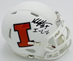 Katin Houser autograph, Katin Houser signed, Illinois Fighting Illini memorabilia, Big Ten memorabilia, signed mini helmet, Illinois collectible, BAS authenticated, autographed mini helmet, quarterback autograph, Big Ten football memorabilia, college football memorabilia, Illini collectible, mini helmet display, Illinois football autograph, Fighting Illini quarterback