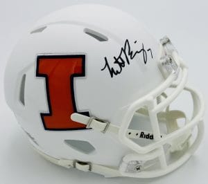 Matthew Bailey autograph, Matthew Bailey signed, Illinois Fighting Illini memorabilia, Big Ten memorabilia, signed mini helmet, Illinois collectible, BAS authenticated, autographed mini helmet, safety autograph, Big Ten football memorabilia, college football memorabilia, Illini collectible, mini helmet display, Illinois football autograph, All-Big Ten defensive back