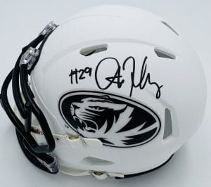 Ahmad Hardy autograph, Ahmad Hardy signed, Missouri Tigers memorabilia, Mizzou memorabilia, signed mini helmet, Missouri collectible, BAS authenticated, autographed mini helmet, running back autograph, SEC football memorabilia, college football memorabilia, Mizzou collectible, mini helmet display, NCAA memorabilia, Missouri football autograph