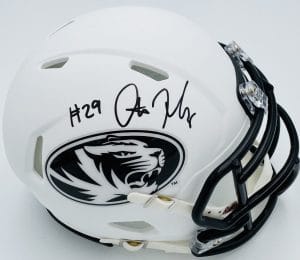 Ahmad Hardy autograph, Ahmad Hardy signed, Missouri Tigers memorabilia, Mizzou memorabilia, signed mini helmet, Missouri collectible, BAS authenticated, autographed mini helmet, running back autograph, SEC football memorabilia, college football memorabilia, Mizzou collectible, mini helmet display, NCAA memorabilia, Missouri football autograph