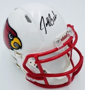 Jeff Brohm autograph, Jeff Brohm signed, Louisville Cardinals memorabilia, ACC football memorabilia, signed mini helmet, Louisville collectible, BAS authenticated, autographed mini helmet, head coach autograph, college football memorabilia, Cardinals collectible, mini helmet display, coaching autograph, Louisville football autograph, ACC memorabilia