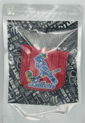 SWAG Golf headcover, BMW Championship memorabilia, Bellerive Country Club, St Louis Cardinals golf, putter headcover, St Louis golf memorabilia, PGA Tour collectible, novelty headcover, golf memorabilia, Wyndham Clark BMW Championship, SWAG Golf collectible, St Louis sports memorabilia, golf accessory collectible, FedEx Cup memorabilia, PGA Tour novelty item