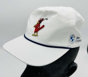 BMW Championship memorabilia, Bellerive Country Club, St Louis Cardinals golf, limited edition hat, St Louis golf memorabilia, PGA Tour collectible, golf memorabilia, Wyndham Clark BMW Championship, St Louis sports memorabilia, golf hat collectible, FedEx Cup memorabilia, PGA Tour merchandise, Cardinals crossover collectible, tournament hat, golf apparel collectible