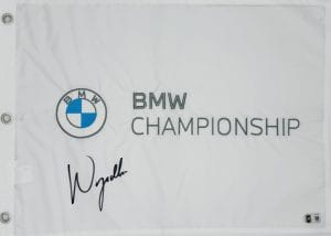 Wyndham Clark autograph, Wyndham Clark signed, BMW Championship memorabilia, 2026 BMW Championship winner, PGA Tour memorabilia, signed golf flag, BAS authenticated, autographed golf flag, golf tournament memorabilia, PGA Tour collectible, golf memorabilia, Wyndham Clark collectible, tournament flag autograph, U.S. Open champion memorabilia, Masters Tournament memorabilia