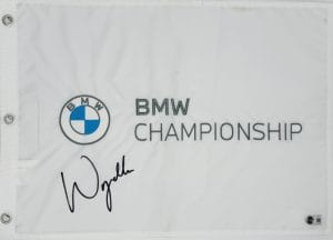 Wyndham Clark autograph, Wyndham Clark signed, BMW Championship memorabilia, 2026 BMW Championship winner, PGA Tour memorabilia, signed golf flag, BAS authenticated, autographed golf flag, golf tournament memorabilia, PGA Tour collectible, golf memorabilia, Wyndham Clark collectible, tournament flag autograph, U.S. Open champion memorabilia, Masters Tournament memorabilia