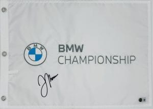 Justin Thomas autograph, Justin Thomas signed, BMW Championship memorabilia, 2019 BMW Championship winner, PGA Tour memorabilia, signed golf flag, BAS authenticated, autographed golf flag, golf tournament memorabilia, PGA Tour collectible, golf memorabilia, Justin Thomas collectible, tournament flag autograph, golf champion memorabilia, Masters Tournament memorabilia