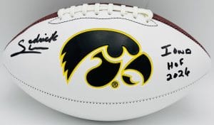 Sedrick Shaw autograph, Sedrick Shaw signed, Iowa Hawkeyes memorabilia, signed logo football, Iowa collectible, BAS authenticated, autographed football, Iowa football memorabilia, Big Ten football memorabilia, college football memorabilia, Hawkeyes collectible, football memorabilia, Iowa all-time rusher, running back autograph, Iowa Hall of Fame autograph