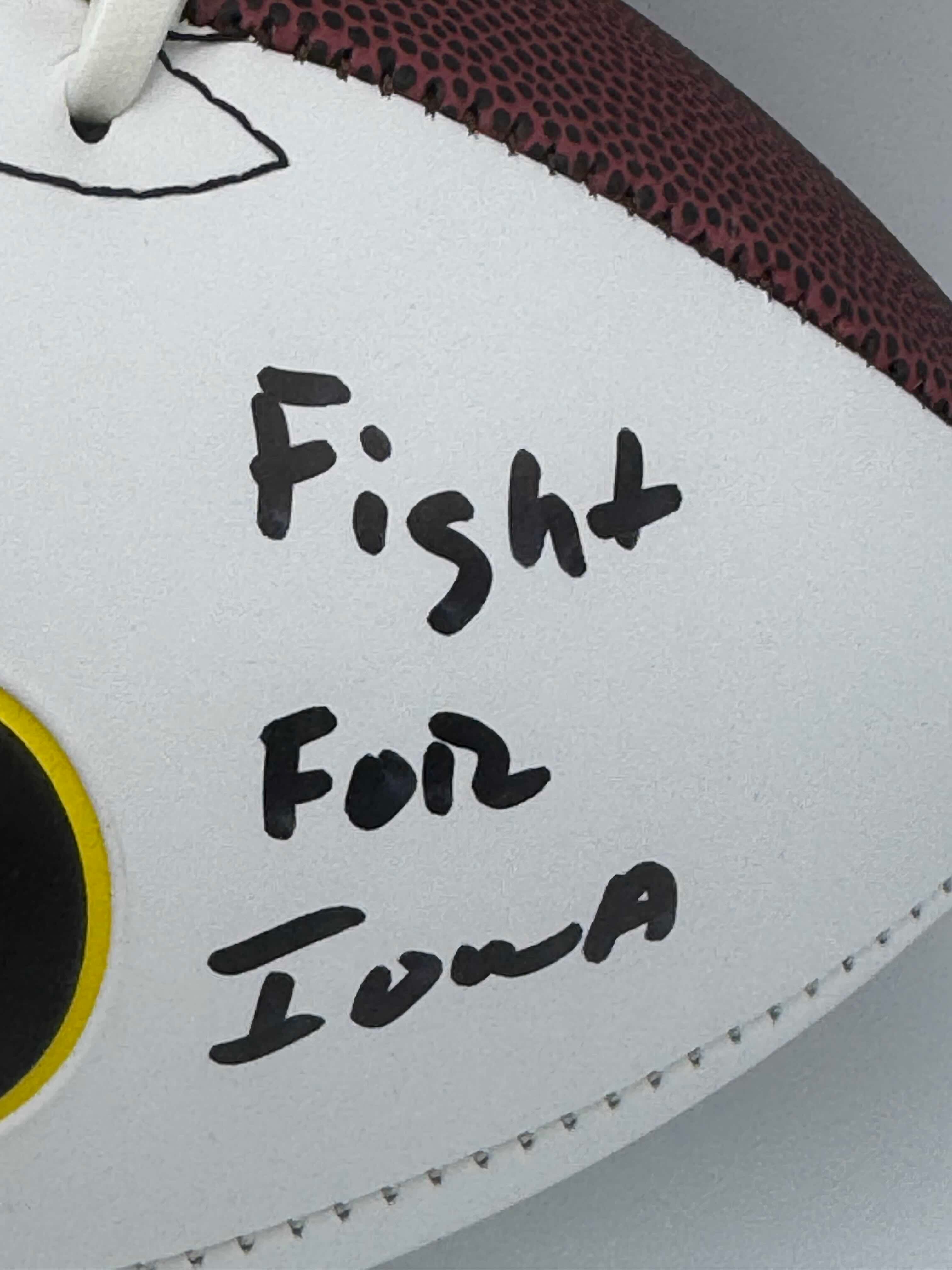 Sedrick Shaw Signed Iowa Hawkeyes Official Size Logo Football Autograph Bas K84 - Image 4