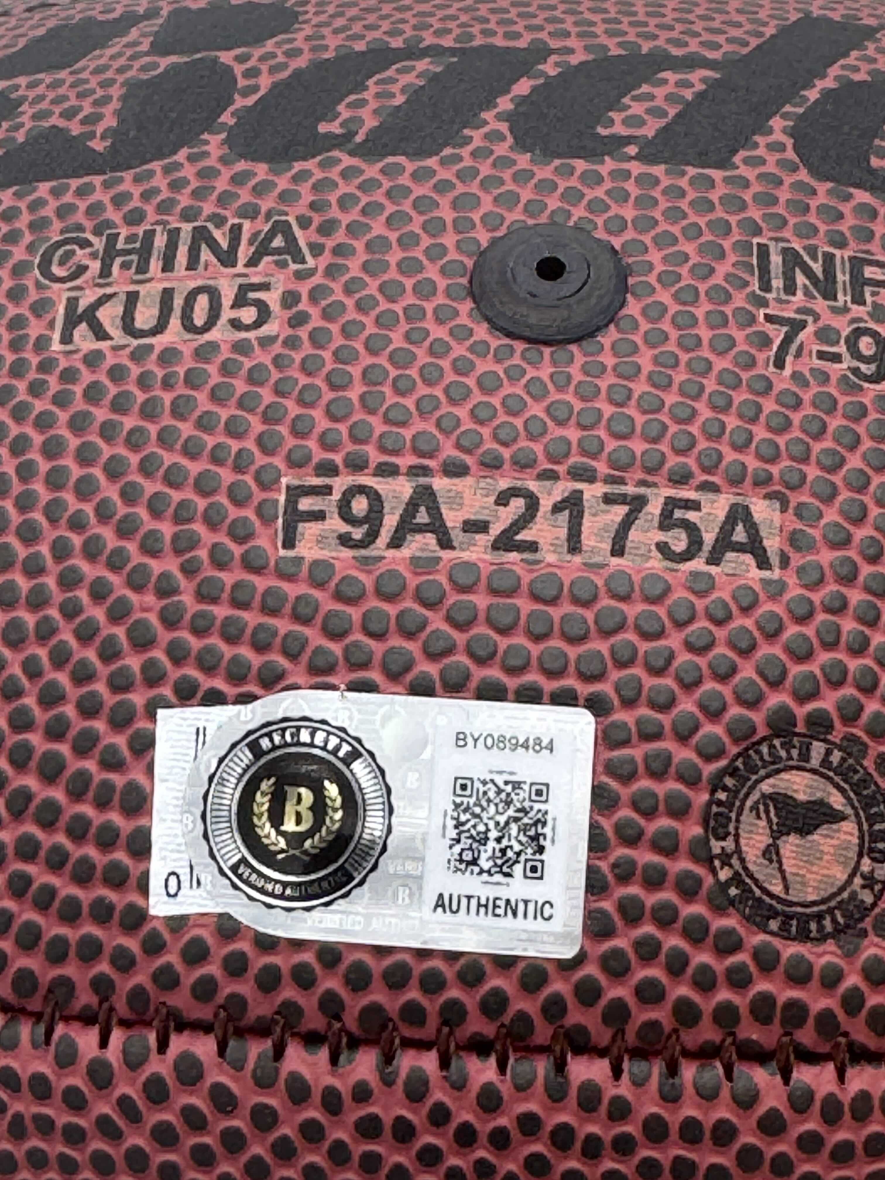 Sedrick Shaw Signed Iowa Hawkeyes Official Size Logo Football Autograph Bas K84 - Image 3