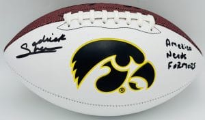 Sedrick Shaw autograph, Sedrick Shaw signed, Iowa Hawkeyes memorabilia, signed logo football, Iowa collectible, BAS authenticated, autographed football, Iowa football memorabilia, Big Ten football memorabilia, college football memorabilia, Hawkeyes collectible, football memorabilia, Iowa all-time rusher, running back autograph, Iowa Hall of Fame autograph