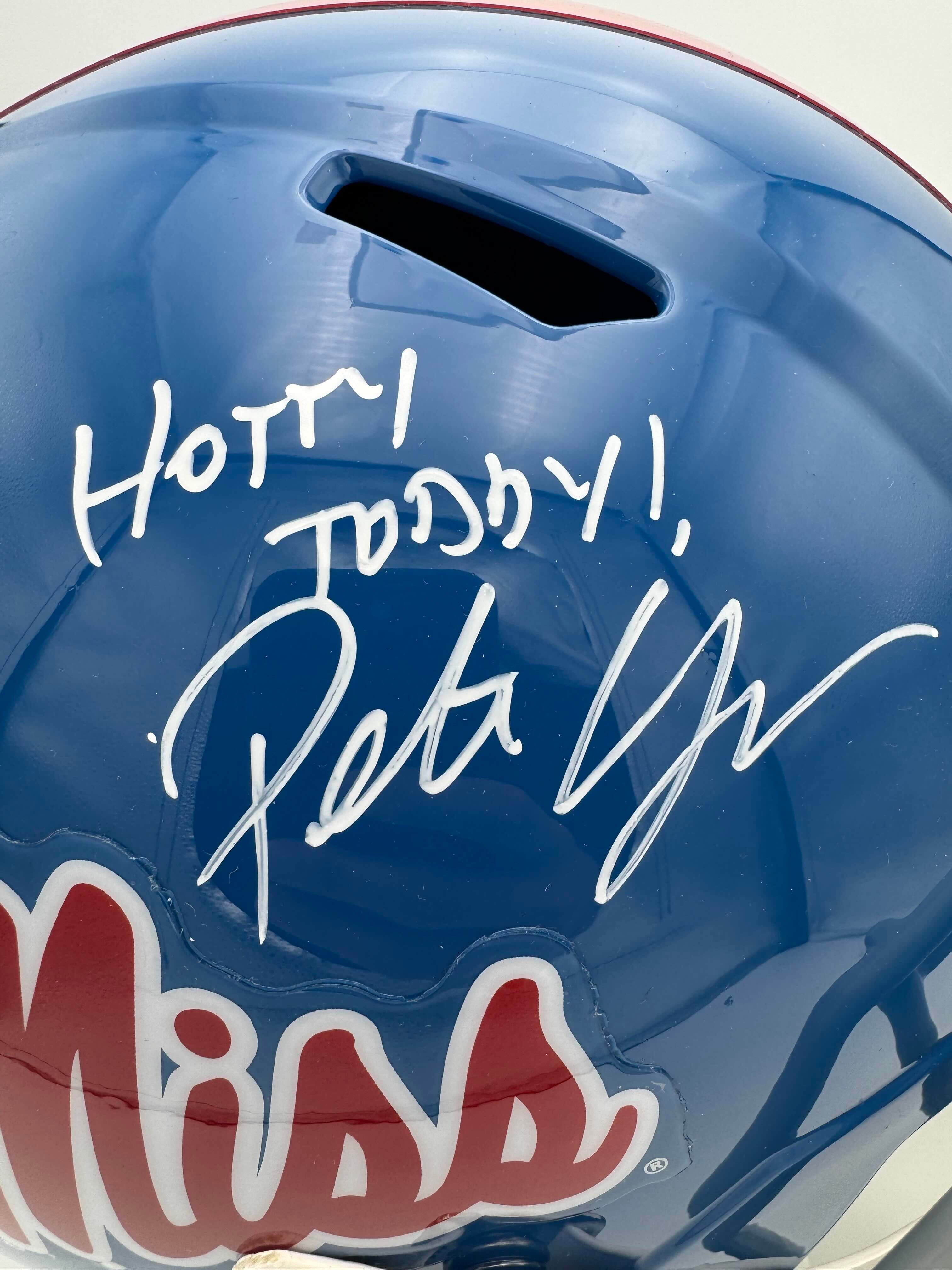 Pete Golding Signed Ole Miss Rebels Full Size Rep Helmet Autograph BAS J35 - Image 2