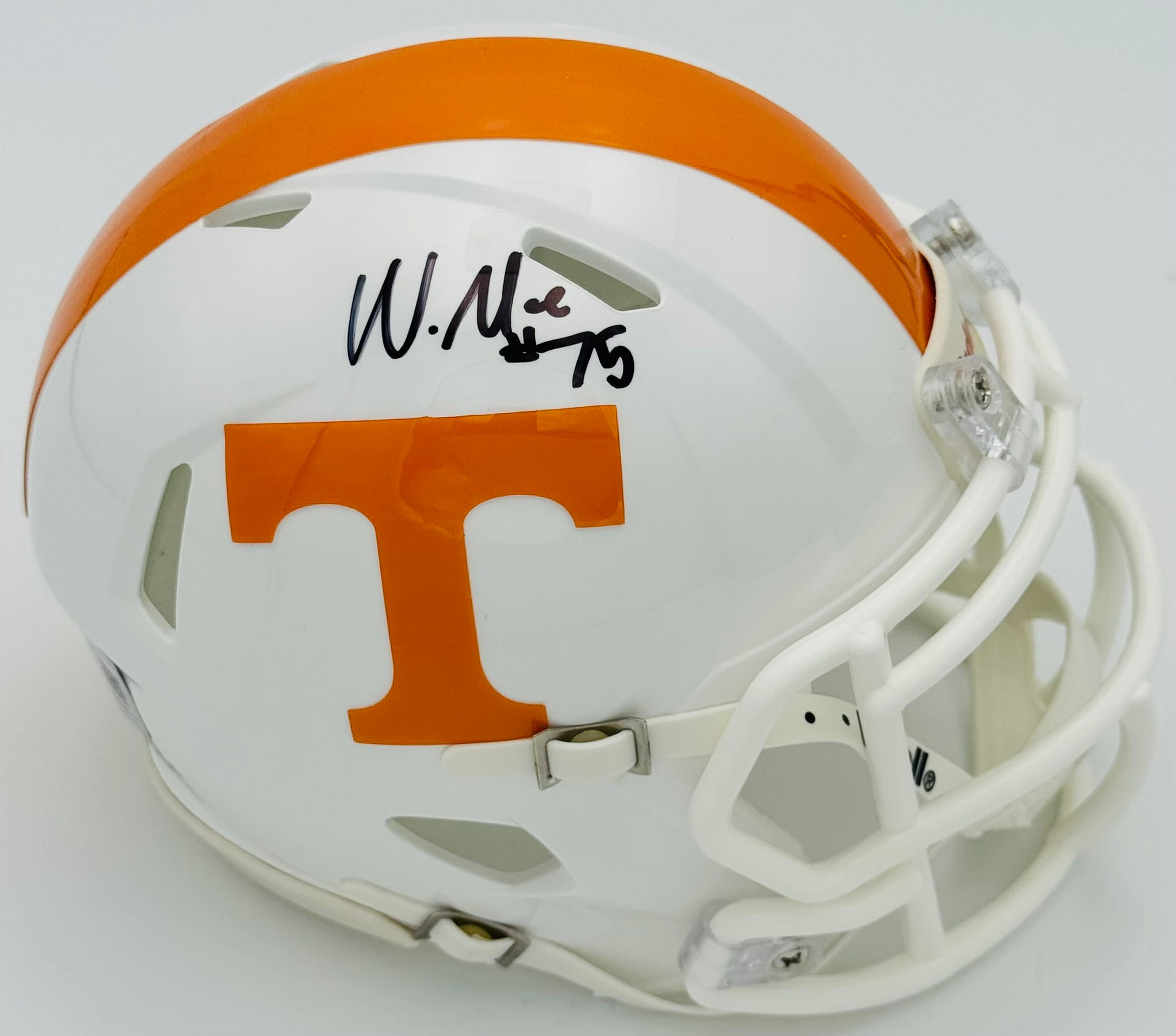 Wendell Moe autograph, Wendell Moe signed, Tennessee Volunteers memorabilia, signed mini helmet, Tennessee collectible, BAS authenticated, autographed mini helmet, offensive lineman autograph, SEC football memorabilia, college football memorabilia, Volunteers collectible, mini helmet display, All-SEC autograph, Tennessee football autograph, Vols offensive line