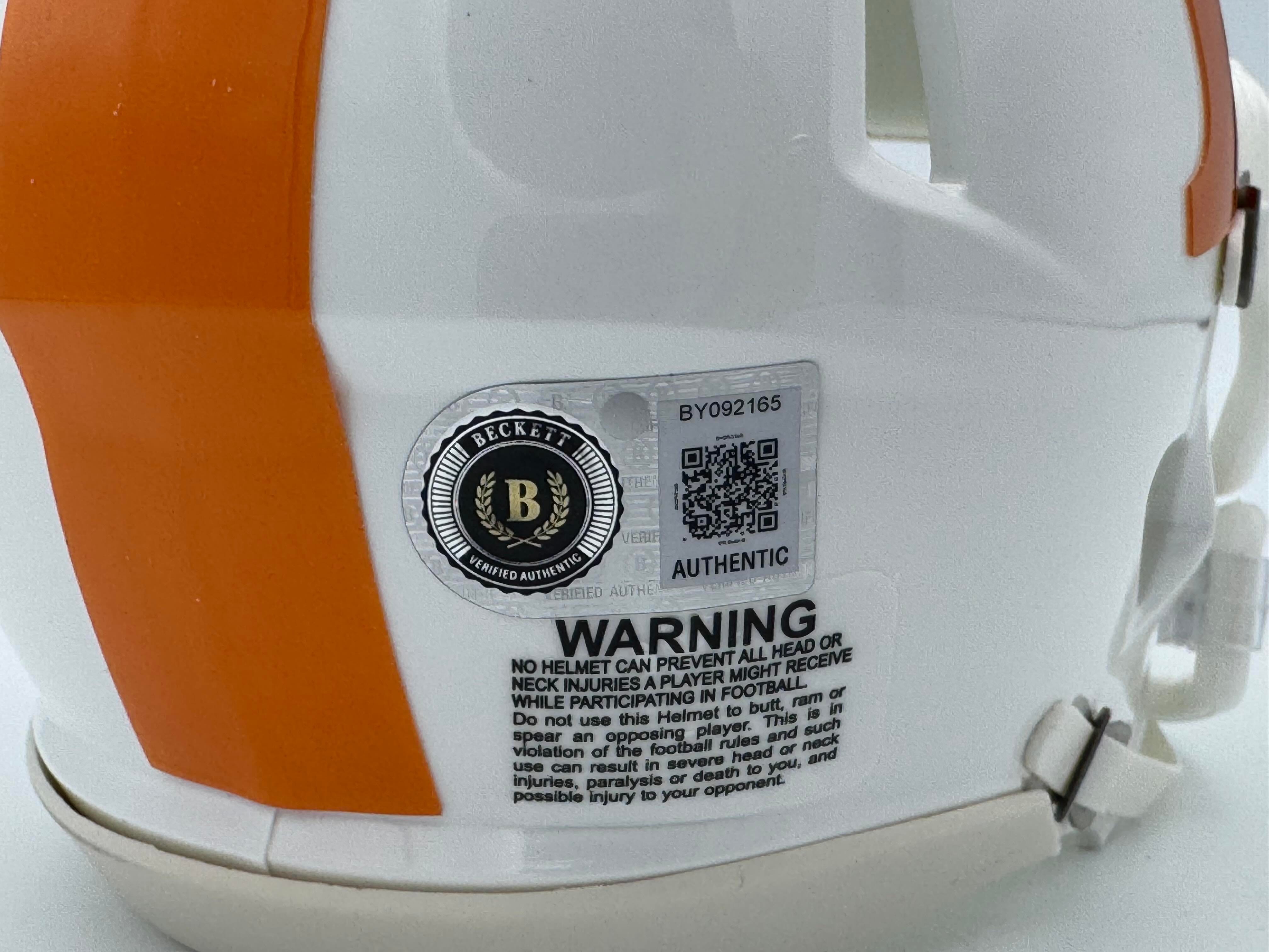 Wendell Moe Jr Signed Tennessee Volunteers Mini Football Helmet Autograph BAS K5 - Image 2
