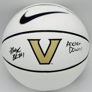 Mikayla Blakes autograph, Mikayla Blakes signed, Vanderbilt Commodores memorabilia, signed logo basketball, white panel basketball, BAS authenticated, autographed basketball, women's basketball memorabilia, SEC basketball memorabilia, college basketball memorabilia, Commodores collectible, guard autograph, SEC Player of the Year, national scoring leader, NCAA basketball memorabilia