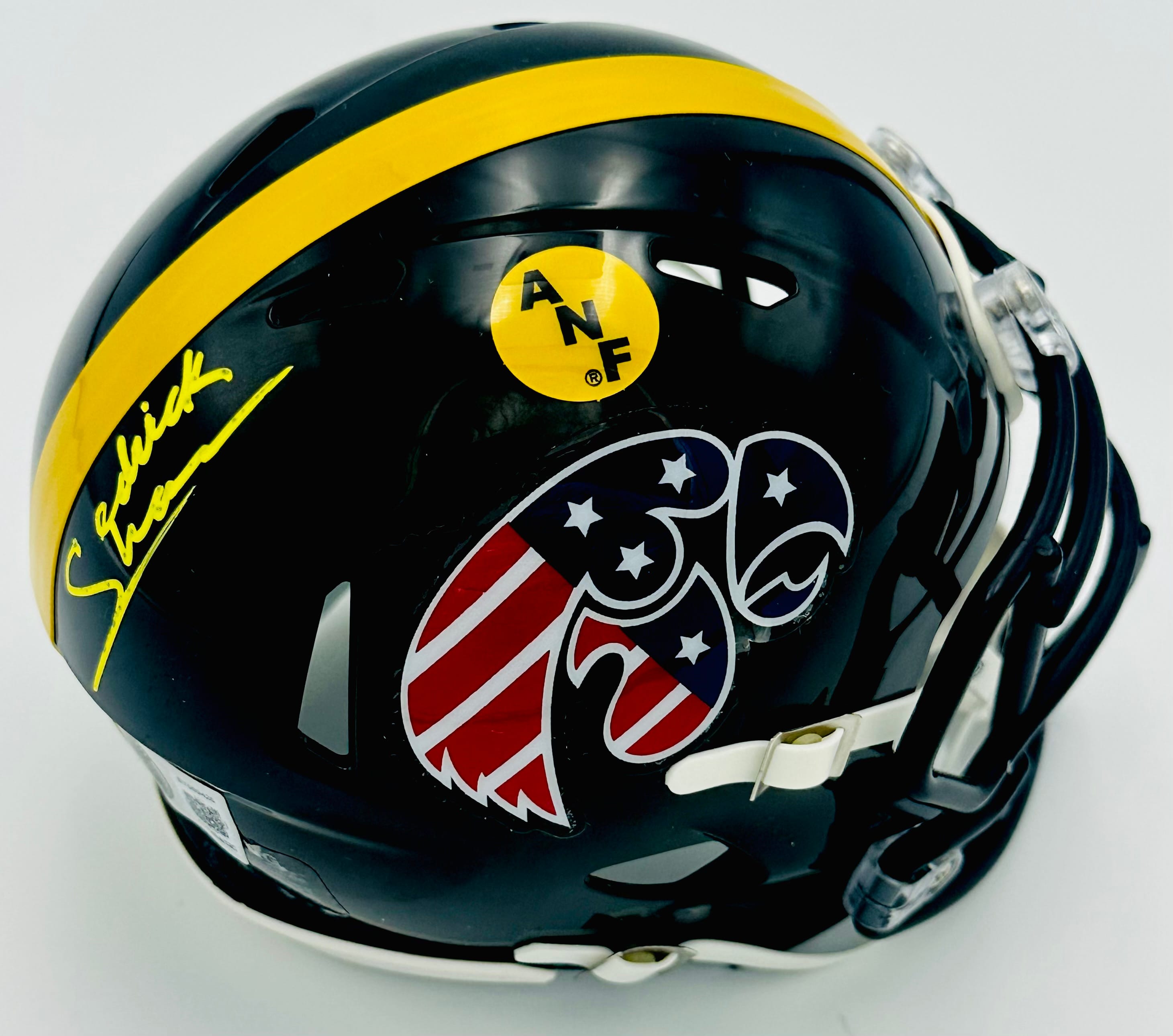 Sedrick Shaw Signed Iowa Hawkeyes ANF Mini Helmet Autograph Football BAS J426