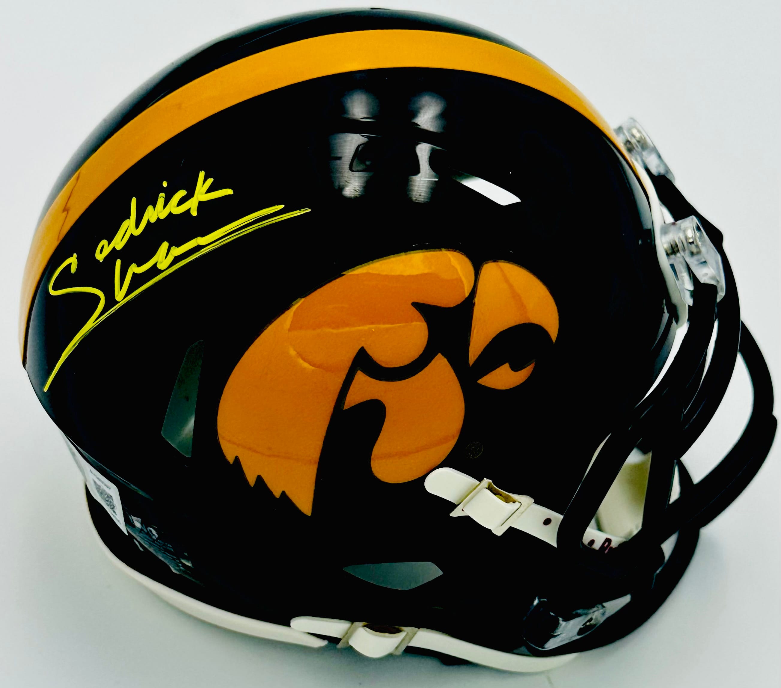 Sedrick Shaw Signed Iowa Hawkeyes Mini Helmet Autograph Football BAS J397