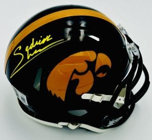 Sedrick Shaw Signed Iowa Hawkeyes Mini Helmet Autograph Football BAS J398