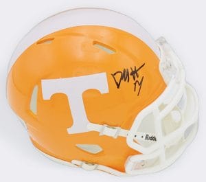 Daune Morris autograph, Daune Morris signed, Tennessee Volunteers memorabilia, signed mini helmet, Tennessee collectible, BAS authenticated, autographed mini helmet, running back autograph, SEC football memorabilia, college football memorabilia, Volunteers collectible, mini helmet display, NCAA memorabilia, Tennessee football autograph, Vols running back