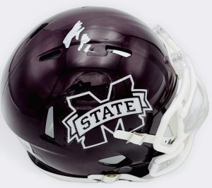 Kamario Taylor autograph, Kamario Taylor signed, Mississippi State Bulldogs memorabilia, Heisman contender memorabilia, signed mini helmet, Mississippi State collectible, BAS authenticated, autographed mini helmet, quarterback autograph, SEC football memorabilia, college football memorabilia, Bulldogs collectible, mini helmet display, Heisman Trophy candidate, Mississippi State football autograph