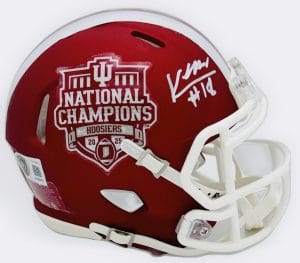 Lee Beebe autograph, Lee Beebe signed, Indiana Hoosiers memorabilia, national champion memorabilia, signed mini helmet, Indiana collectible, BAS authenticated, autographed mini helmet, running back autograph, Big Ten football memorabilia, college football memorabilia, Hoosiers collectible, mini helmet display, 2025 national champions, Indiana football autograph