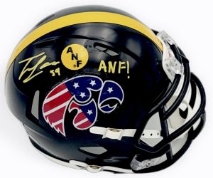 Trevor Lauck autograph, Trevor Lauck signed, Iowa Hawkeyes memorabilia, ANF mini helmet, America Needs Farmers helmet, America Needs Farmers sticker, Stars and Stripes helmet, signed mini helmet, BAS authenticated, offensive tackle autograph, Big Ten football memorabilia, college football memorabilia, Hawkeyes collectible, Joe Moore Award, Iowa football autograph