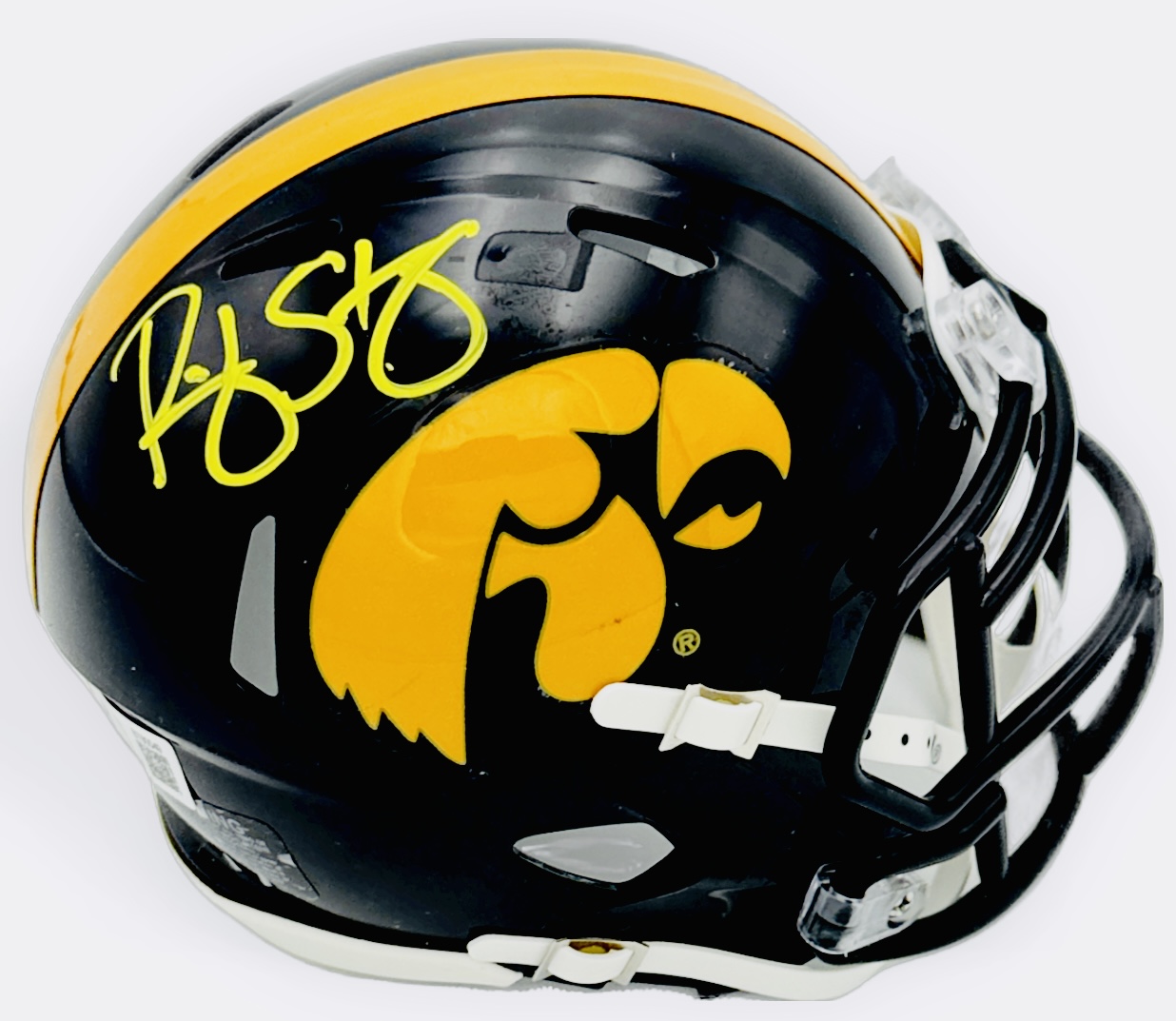 Ricky Stanzi autograph, Ricky Stanzi signed, Iowa Hawkeyes memorabilia, Stars and Stripes mini helmet, signed mini helmet, BAS authenticated, autographed mini helmet, quarterback autograph, Big Ten football memorabilia, college football memorabilia, Hawkeyes collectible, patriotic helmet display, Orange Bowl champion, mini helmet collectible, Iowa football autograph