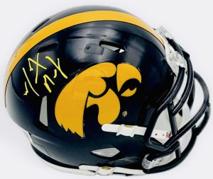 Marvin McNutt autograph, Marvin McNutt signed, Iowa Hawkeyes memorabilia, signed mini helmet, Iowa collectible, BAS authenticated, autographed mini helmet, wide receiver autograph, Big Ten football memorabilia, college football memorabilia, Hawkeyes collectible, mini helmet display, Iowa all-time receiving leader, Big Ten Receiver of the Year, Iowa football autograph