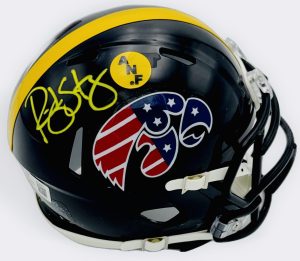 Ricky Stanzi autograph, Ricky Stanzi signed, Iowa Hawkeyes memorabilia, ANF mini helmet, America Needs Farmers helmet, Stars and Stripes helmet, signed mini helmet, BAS authenticated, quarterback autograph, Big Ten football memorabilia, college football memorabilia, Hawkeyes collectible, patriotic helmet display, Orange Bowl champion, Iowa football autograph