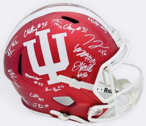 Indiana Hoosiers team signed helmet, Turbo Richard autograph, Stephen Daley autograph, Tyrique Tucker autograph, Isaiah Jones autograph, Lee Beebe autograph, Nico Radicic autograph, 2026 Indiana Hoosiers memorabilia, 2026 team signed helmet, Big Ten football memorabilia, college football memorabilia, national champion autograph, BAS authenticated, full size helmet display, Indiana football autograph