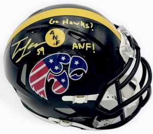 Zach Lutmer autograph, Zach Lutmer signed, Iowa Hawkeyes memorabilia, ANF mini helmet, America Needs Farmers helmet, America Needs Farmers sticker, signed mini helmet, BAS authenticated, defensive back autograph, Big Ten football memorabilia, college football memorabilia, Hawkeyes collectible, All-Big Ten defensive back, mini helmet collectible, Iowa football autograph