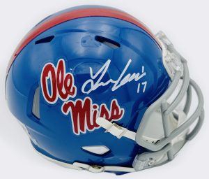 Lucas Carneiro autograph, Lucas Carneiro signed, Ole Miss Rebels memorabilia, signed mini helmet, Ole Miss collectible, BAS authenticated, autographed mini helmet, kicker autograph, SEC football memorabilia, college football memorabilia, Rebels collectible, mini helmet display, Lou Groza watch list, CFP memorabilia, Ole Miss football autograph
