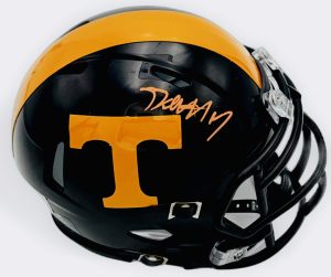 Daune Morris autograph, Daune Morris signed, Tennessee Volunteers memorabilia, signed mini helmet, Tennessee collectible, BAS authenticated, autographed mini helmet, running back autograph, SEC football memorabilia, college football memorabilia, Volunteers collectible, mini helmet display, NCAA memorabilia, Tennessee football autograph, Vols running back