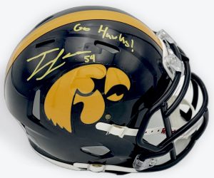 Trevor Lauck autograph, Trevor Lauck signed, Iowa Hawkeyes memorabilia, signed mini helmet, Iowa collectible, BAS authenticated, autographed mini helmet, offensive tackle autograph, Big Ten football memorabilia, college football memorabilia, Hawkeyes collectible, mini helmet display, Joe Moore Award, Iowa football autograph, offensive line autograph