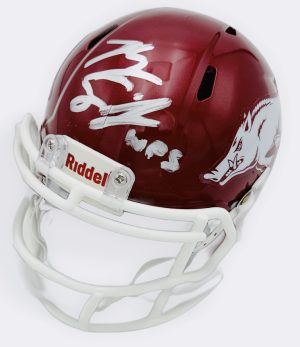 Ryan Silverfield autograph, Ryan Silverfield signed, Arkansas Razorbacks memorabilia, signed mini helmet, Arkansas collectible, BAS authenticated, autographed mini helmet, head coach autograph, SEC football memorabilia, college football memorabilia, Razorbacks collectible, mini helmet display, coaching autograph, Arkansas football autograph, first-year head coach